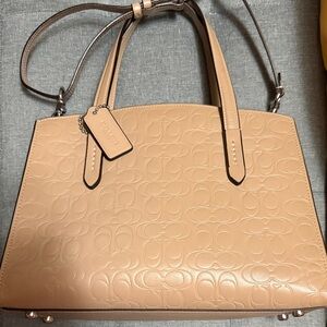 Coach Blush Embossed Leather Satchel with Detachable Strap